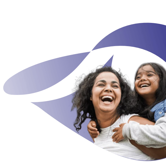 mother and daughter laughing